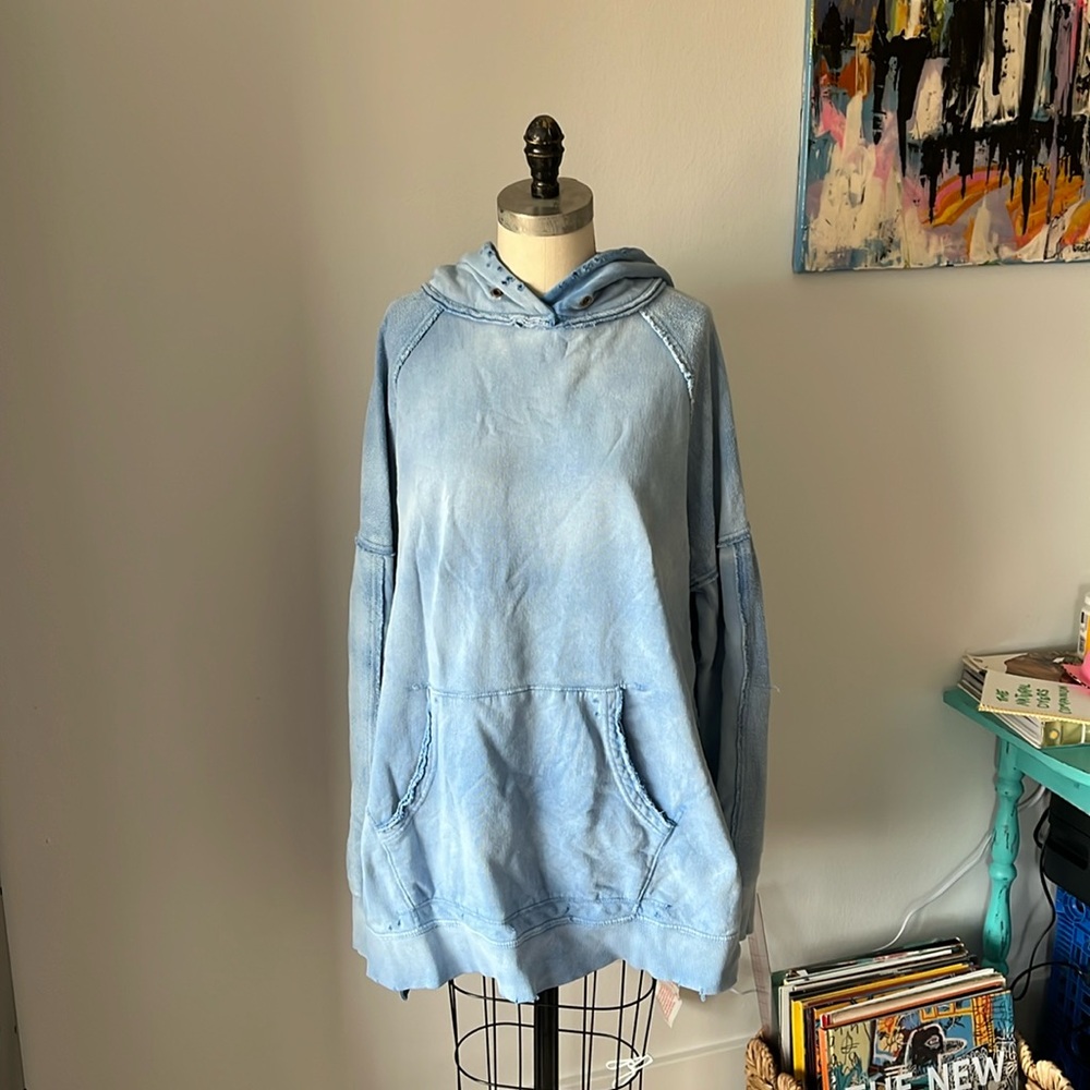 Free People Oversized Destructed Hoodie